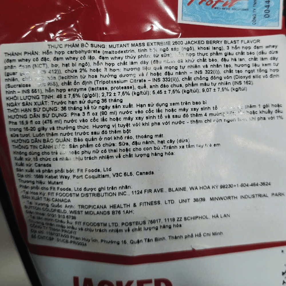Mutant Mass XXXtreme 6Lbs (2.7kg)