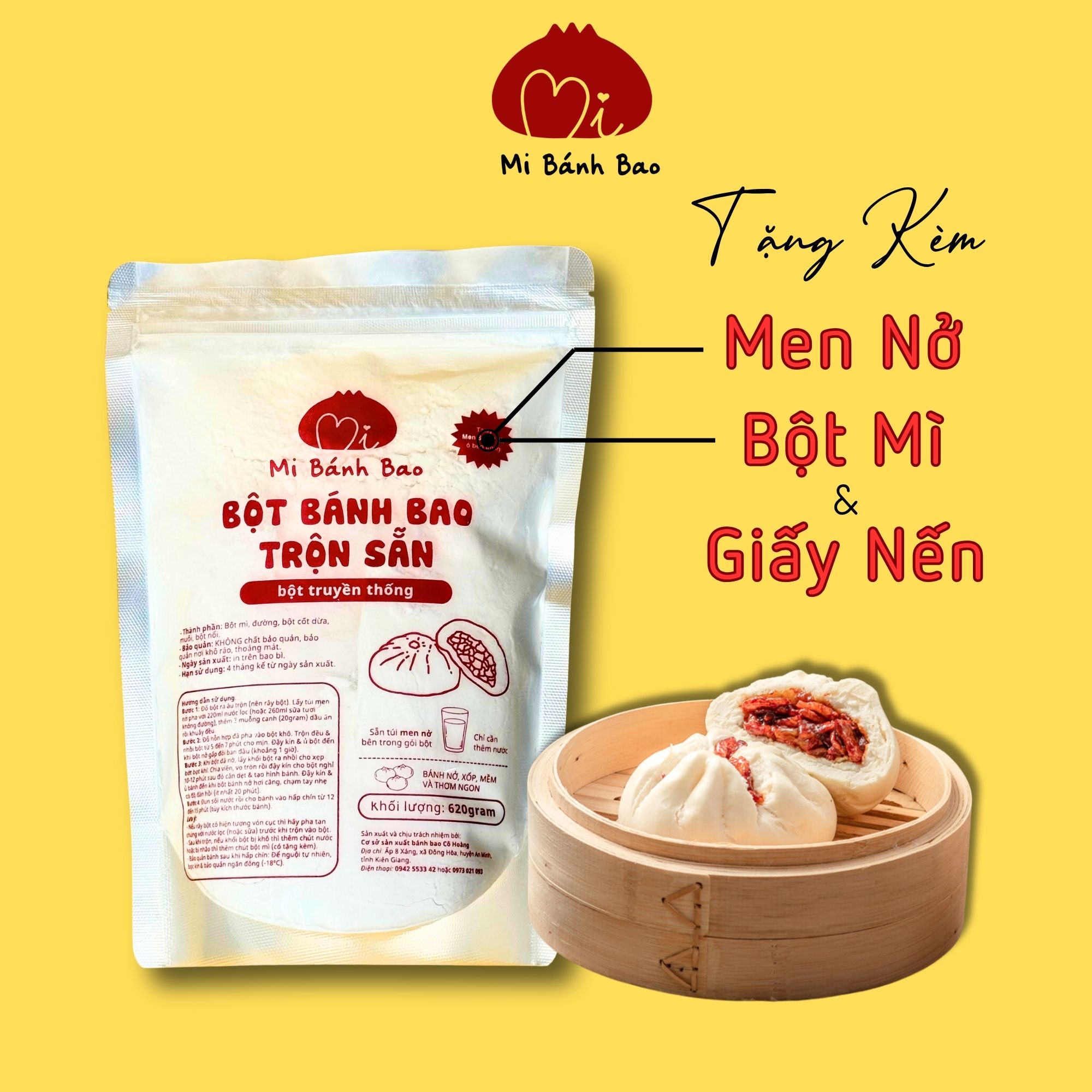 BỘT MÌ TRUYỀN THỐNG pha sẵn 620gram