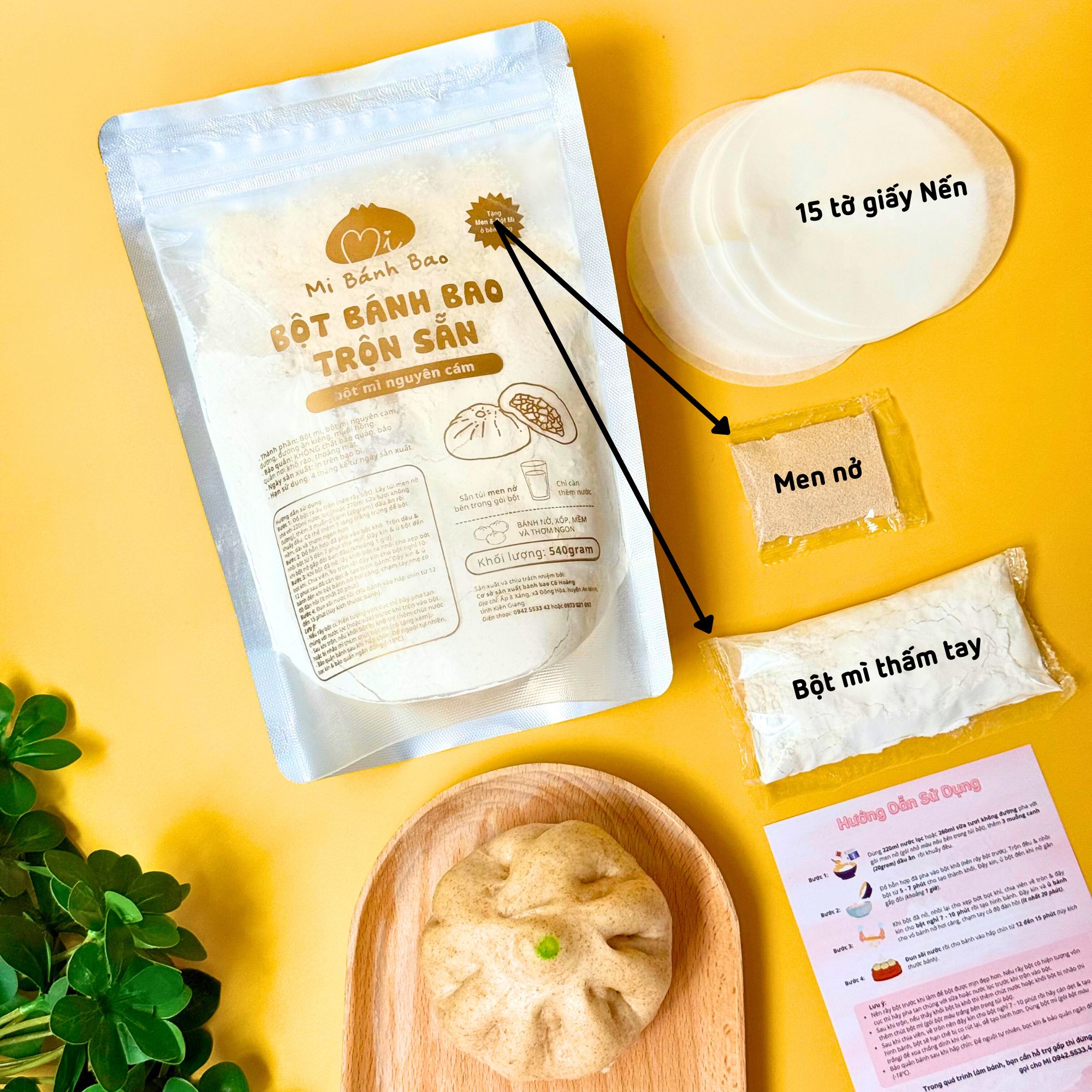 BỘT MÌ NGUYÊN CÁM pha sẵn 540gram