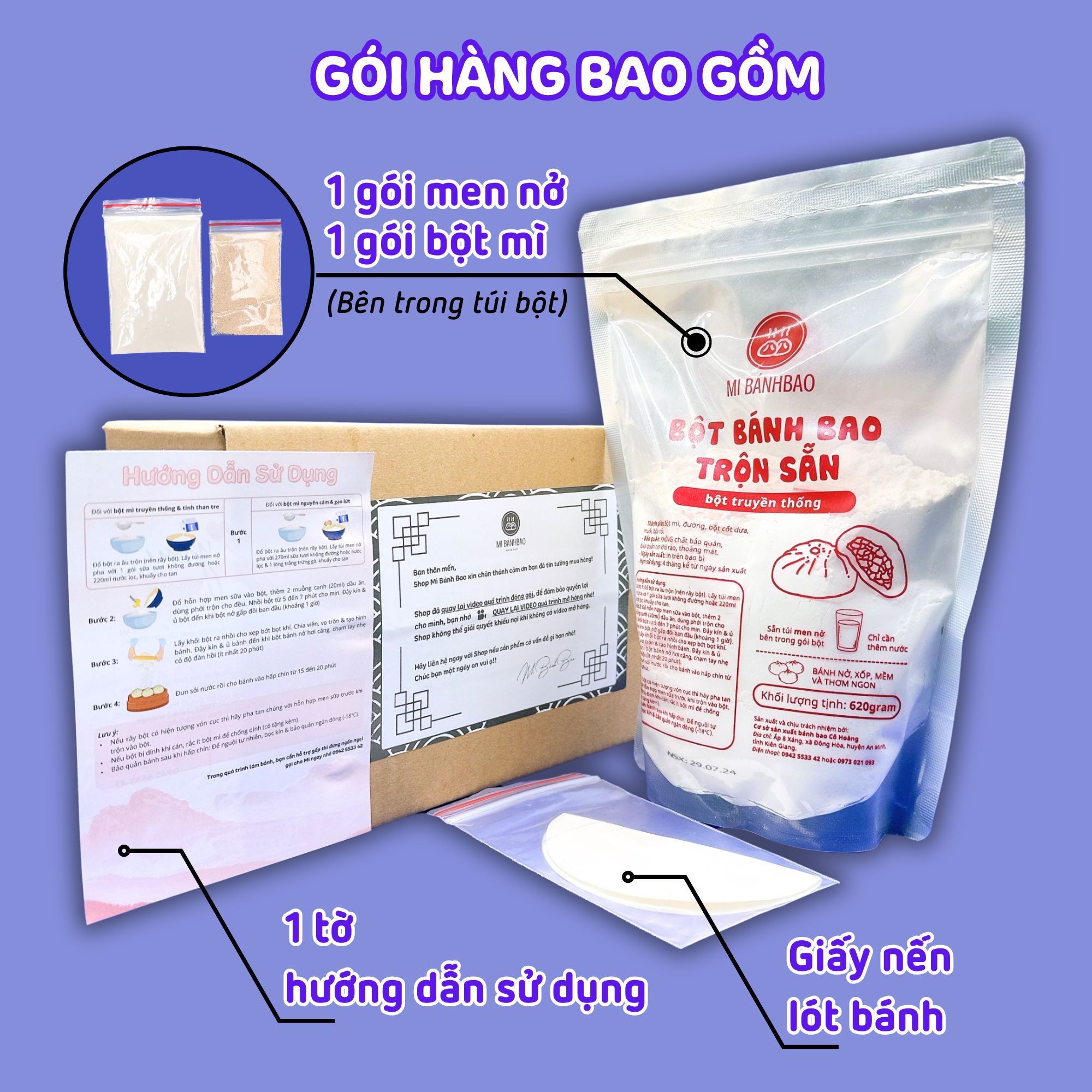 BỘT MÌ TRUYỀN THỐNG pha sẵn 620gram