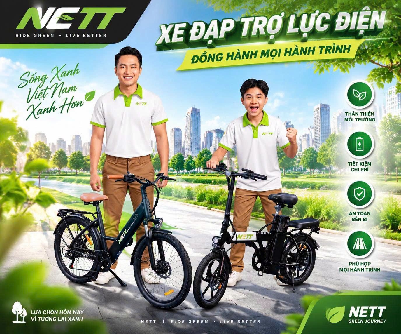 Xe Đạp Trợ Lực Điện NETT - HÀNH TRÌNH XANH CHO HÀNH TINH XANH
