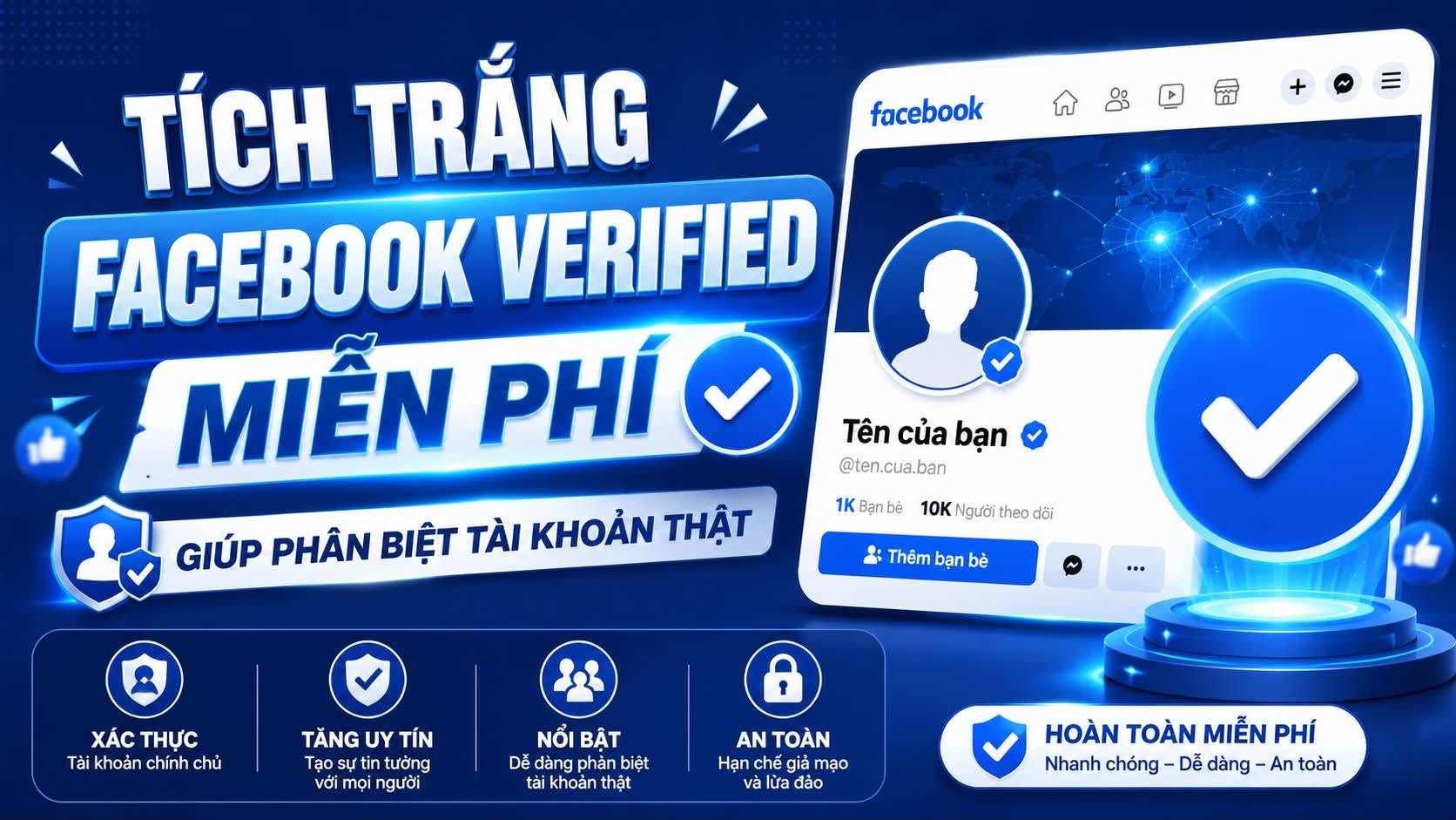 Hướng dẫn nhận tick trắng Facebook miễn phí