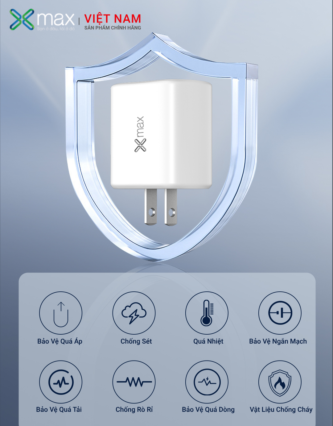 Củ Sạc 2 Cổng Siêu Nhanh 25W PD25W+QC3.0 XMAX XWF02