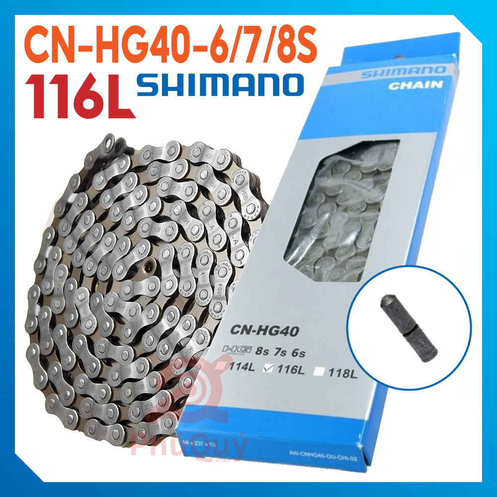 SÊN 8 HG40 SHIMANO (6/7/8 SPEED) 116 MẮC CÓ HỘP