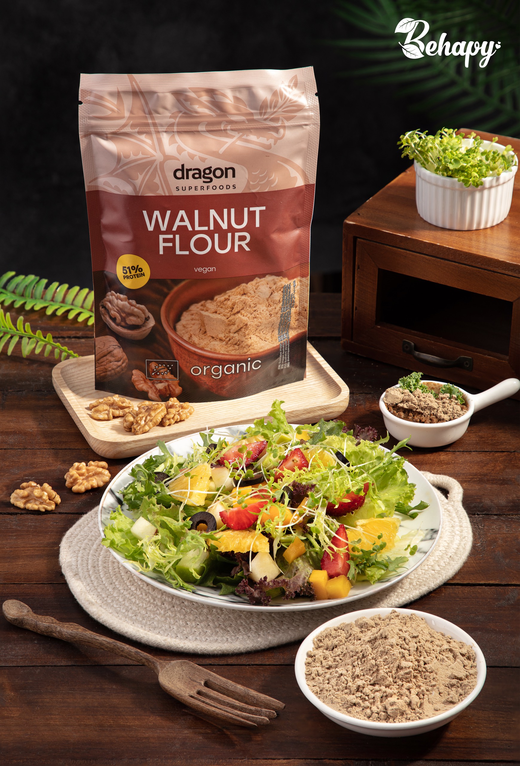 Bột Óc Chó Hữu Cơ 51% Protein 200gr Dragon Superfood