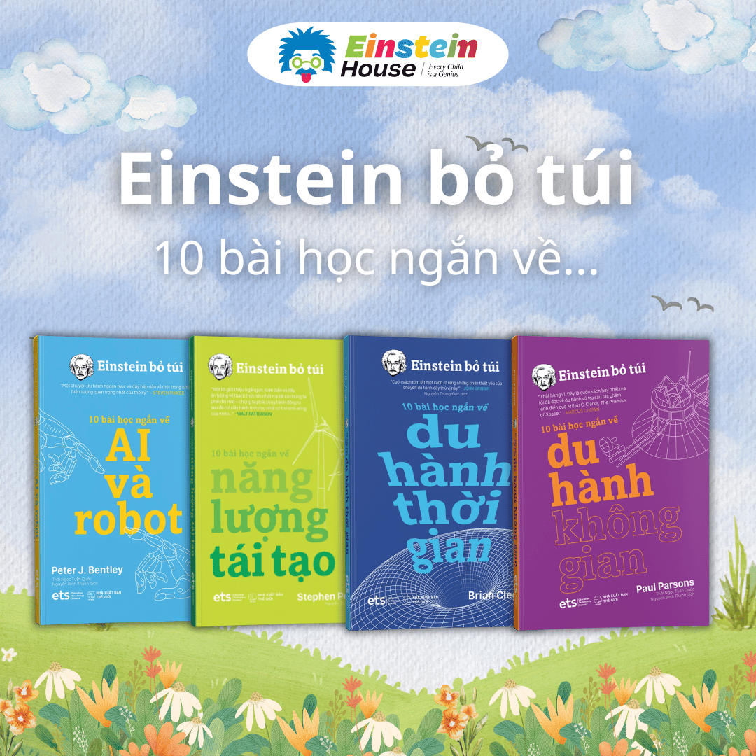 Bộ: Einstein Bỏ Túi - 10 bài học ngắn về: AI và robot; Năng lượng tái tạo; Du hành thời gian; Du hành không gian (4 Cuốn)