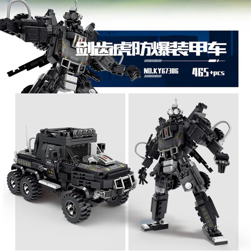 Bộ Lắp Ráp 2in1 Robot Xe Bọc Thép Chống Cháy Nổ SWAT - KAZI 67306