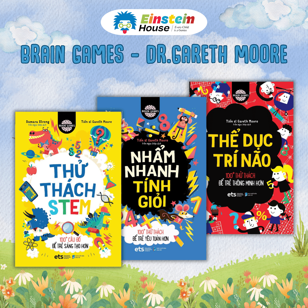 Bộ - Brain Games: Thể Dục Trí Não + Nhẩm Nhanh Tính Giỏi + Thử Thách STEM (3c)