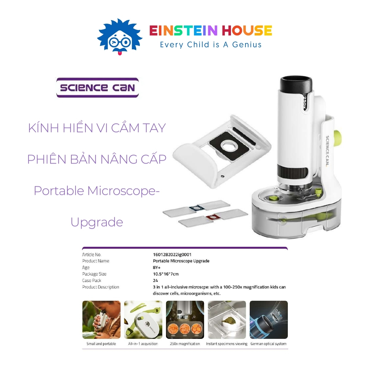 Kính Hiển Vi Mini Cầm Tay Bản Nâng Cấp - Science Can (Công Nghệ Đức) (Độ Tuổi 8-12)