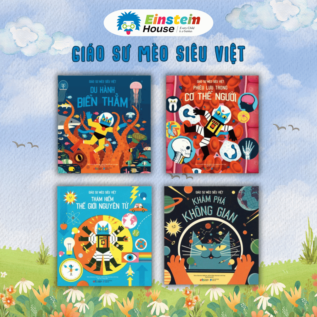 Bộ: Giáo Sư Mèo Siêu Việt - Du hành vào thế giới khoa học diệu kỳ (Trọn bộ 4 Cuốn)