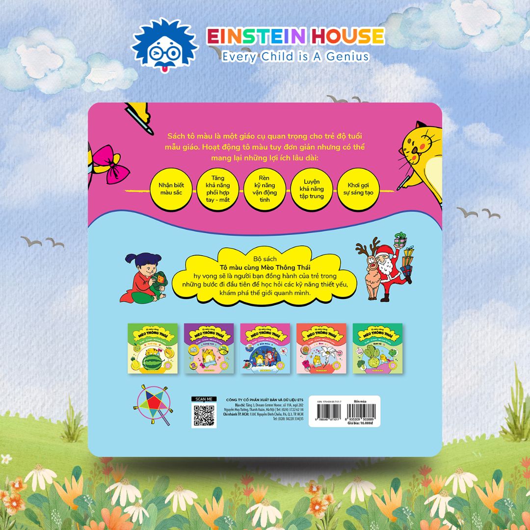 Sách Tô Màu Cùng Mèo Thông Thái: Bốn mùa