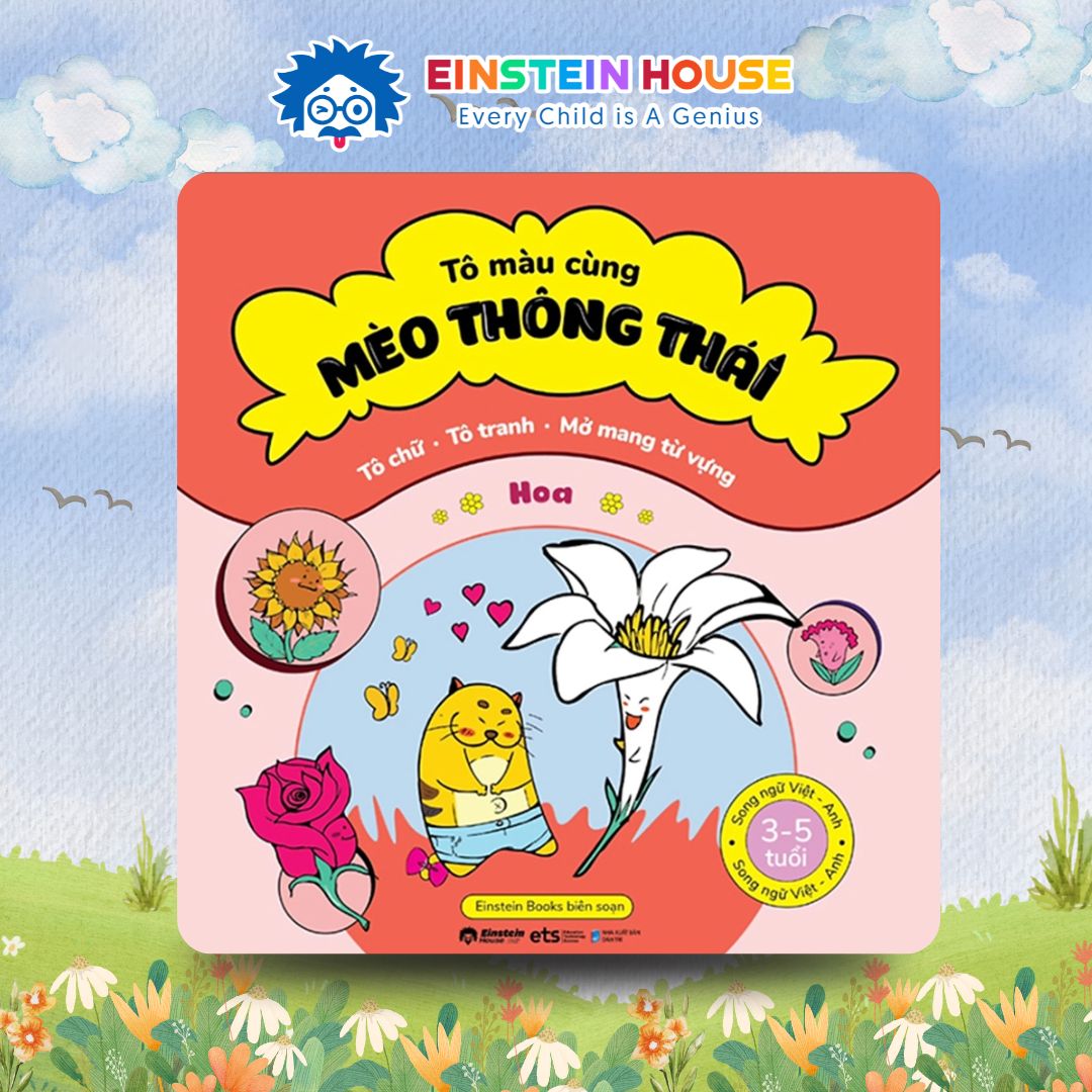 Sách Tô Màu Cùng Mèo Thông Thái: Hoa