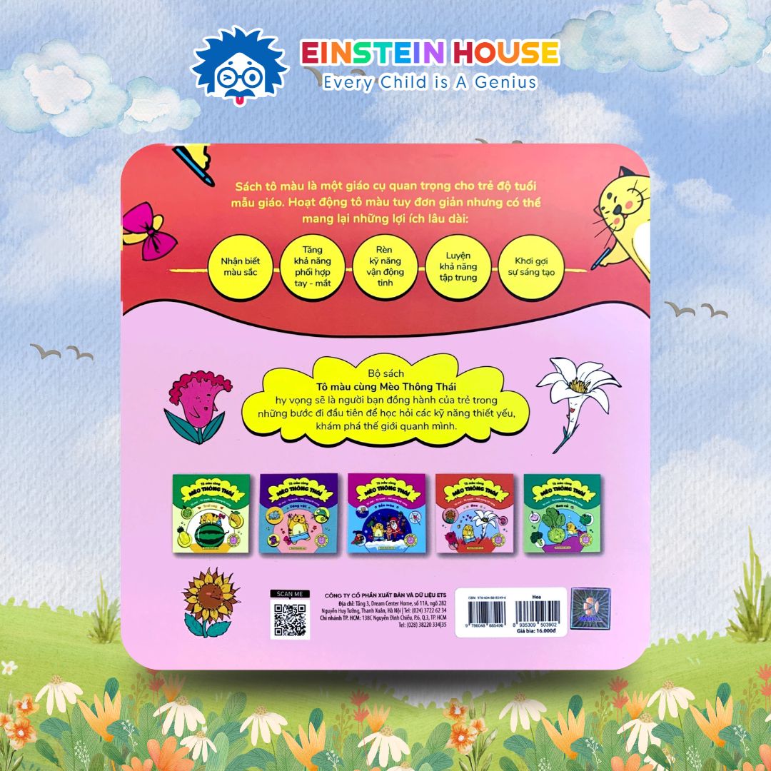 Sách Tô Màu Cùng Mèo Thông Thái: Hoa