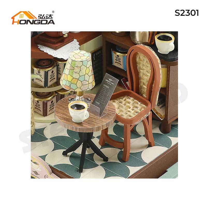 Bộ Đồ Chơi Sáng Tạo DIY Mô Hình Thu Nhỏ Góc Café Thư Giãn - HONGDA S2301