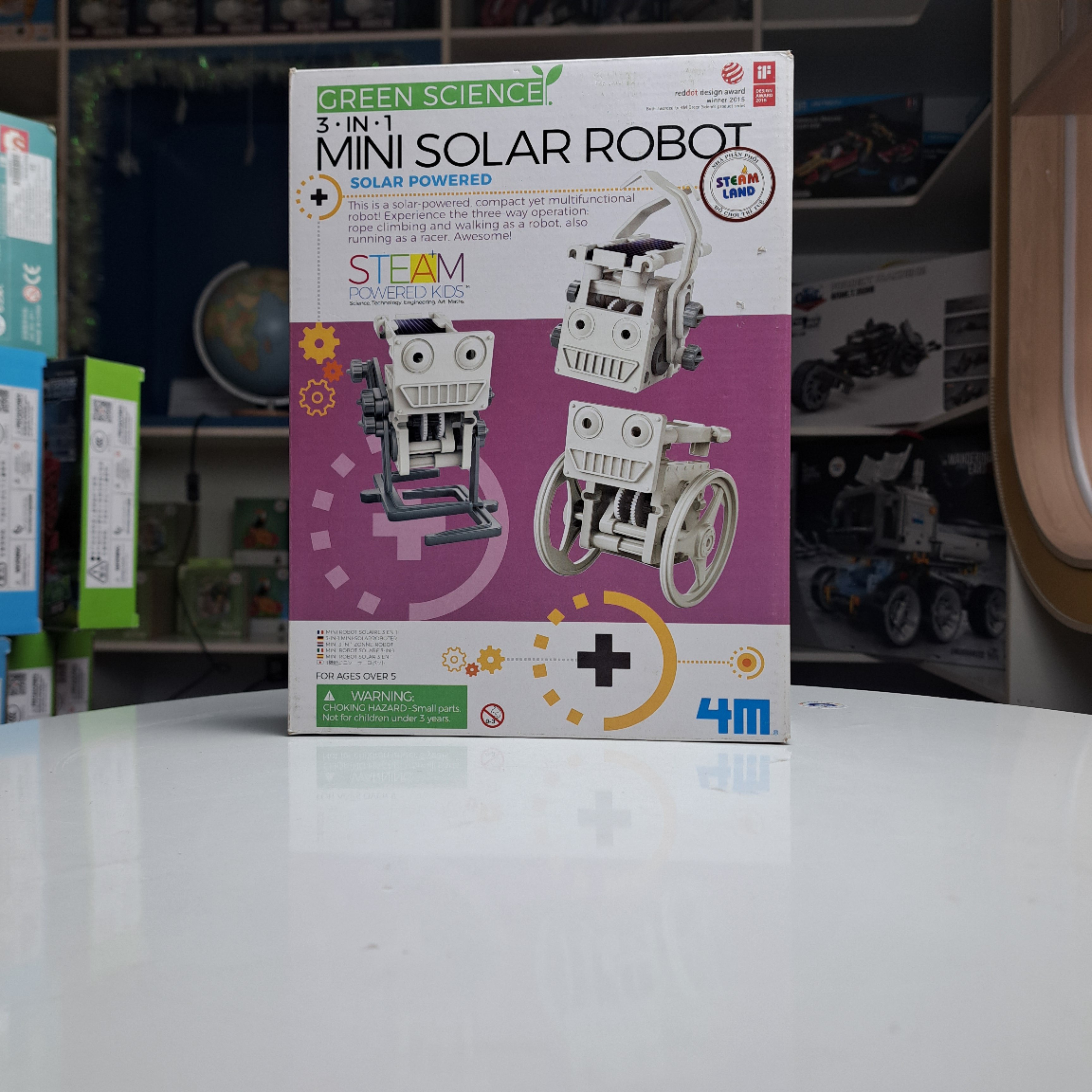 Đồ chơi (Giáo Dục STEAM, Độ tuổi 5+) Robot solar mini - 4M (Đồ chơi Khoa học, Lắp ráp)