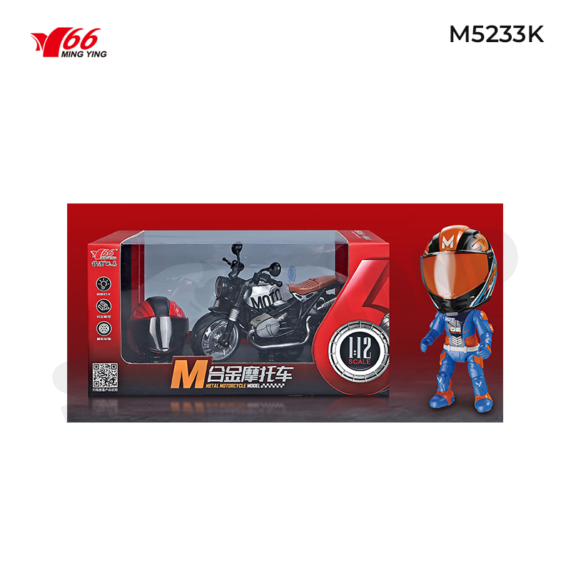 MY66-M5233K Mô tô hợp kim tỷ lệ 1:12 mầu bạc