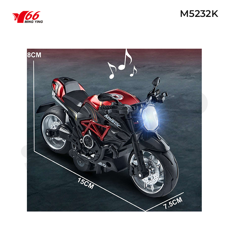 MY66-M5232K Mô tô hợp kim tỷ lệ 1:12 mầu đỏ