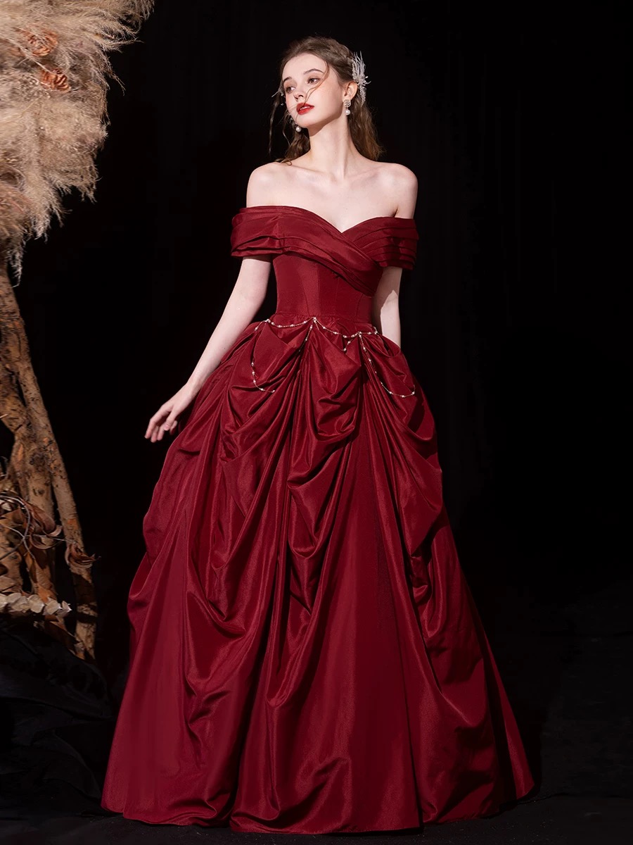 Red evening gown for party R4040