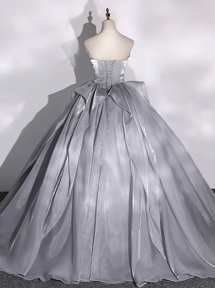 Gray evening gown, coming of age ceremony G30