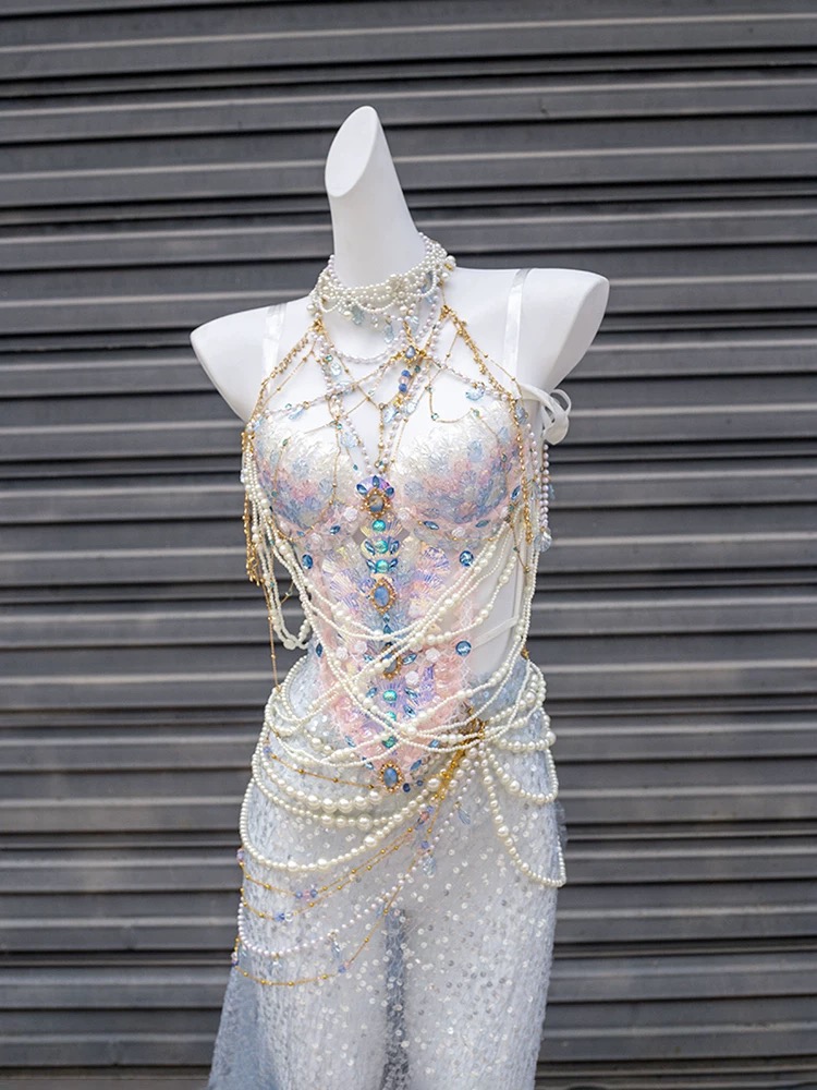 See-through sequin mermaid dress X Three thousand worlds handmade