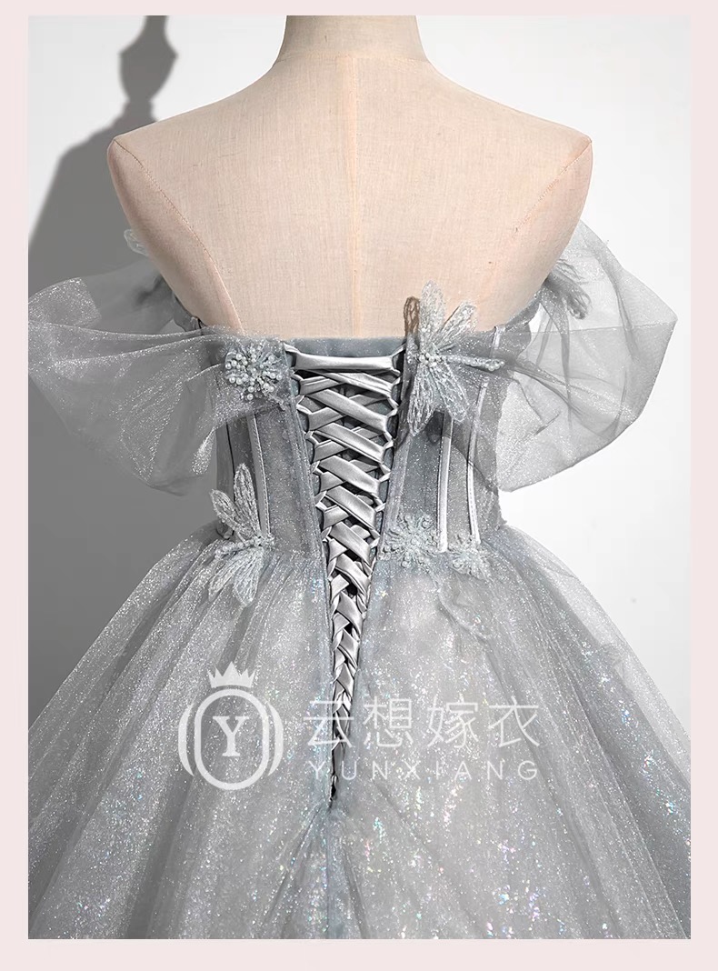 Gray evening gown, coming of age ceremony G60