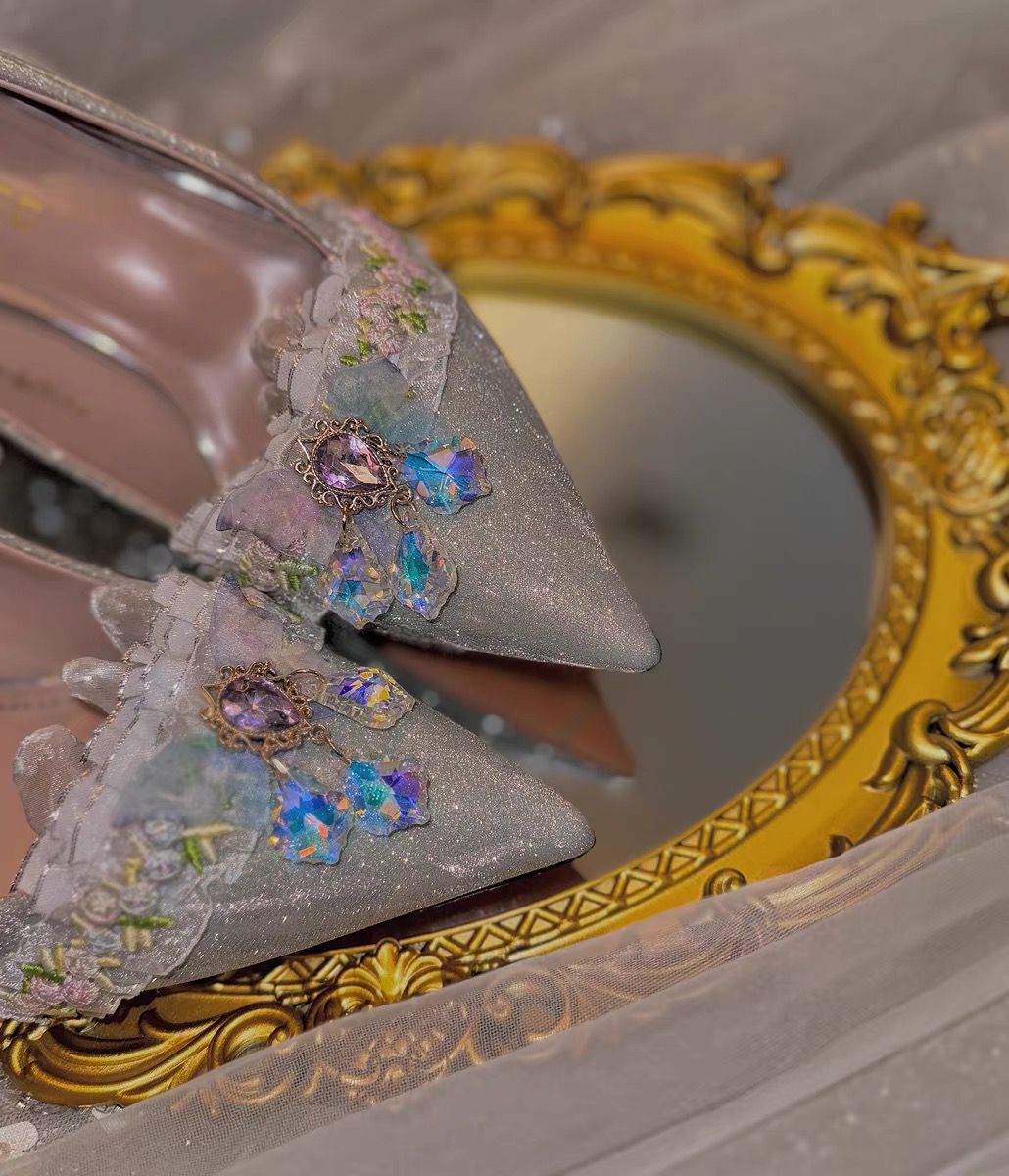Crystal shoes with stones X Misty Forest