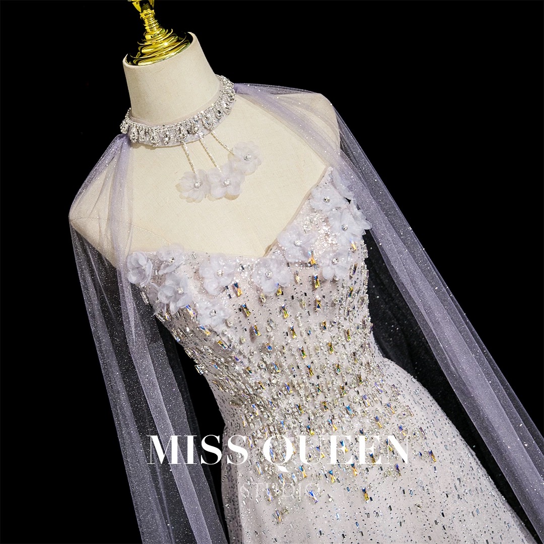 Evening dresses - Engagement dresses, wedding dresses - High-end luxury, unique style, cape dresses, dresses with sparkling stones MQ30