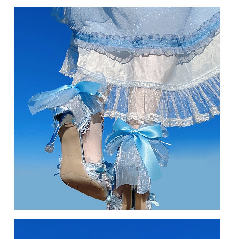 ( Pre Order 15 days ) Blue glitter high heels X  A Sky Rabbit