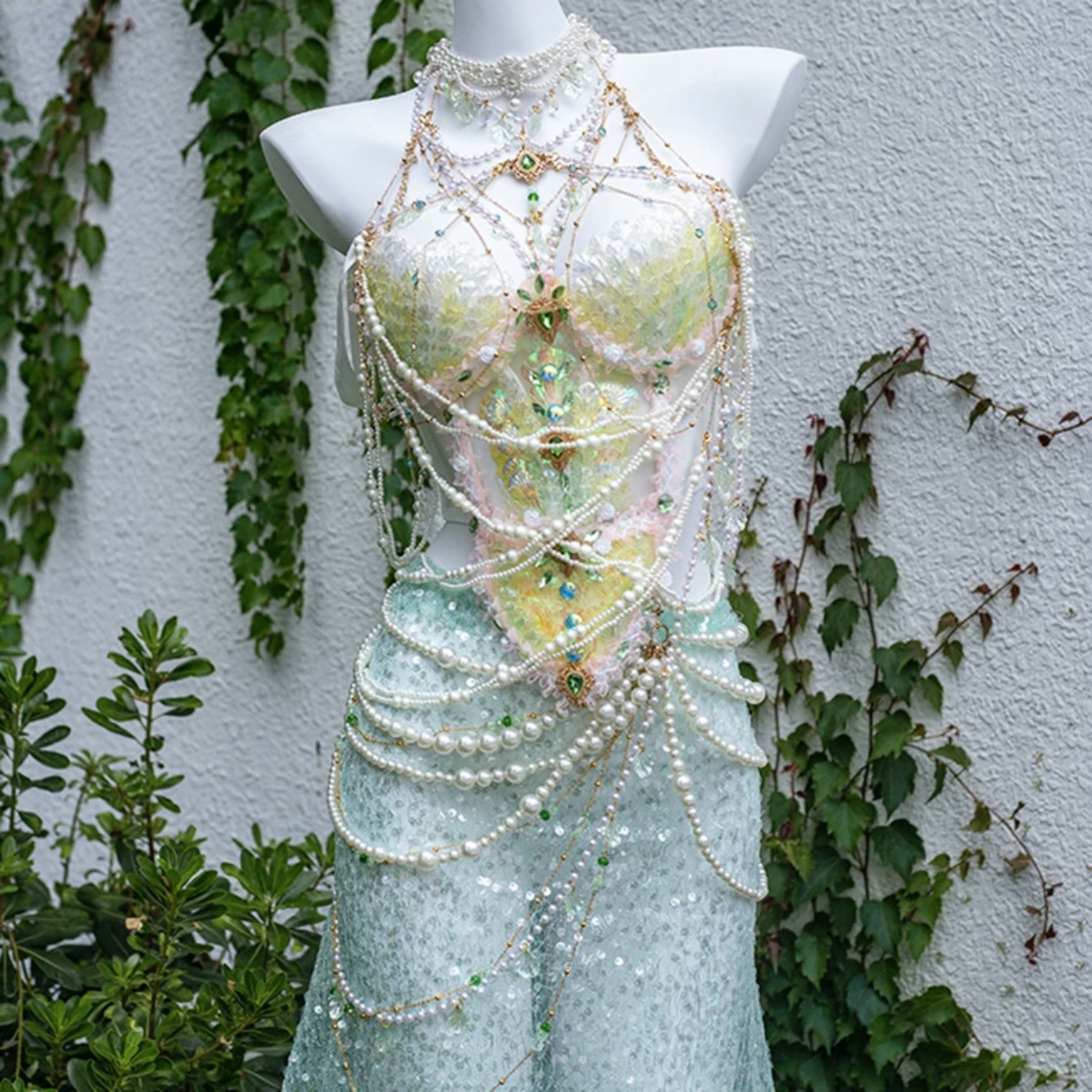 See-through sequin mermaid dress X Three thousand worlds handmade