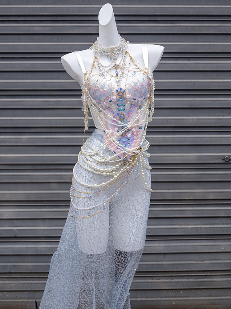 See-through sequin mermaid dress X Three thousand worlds handmade