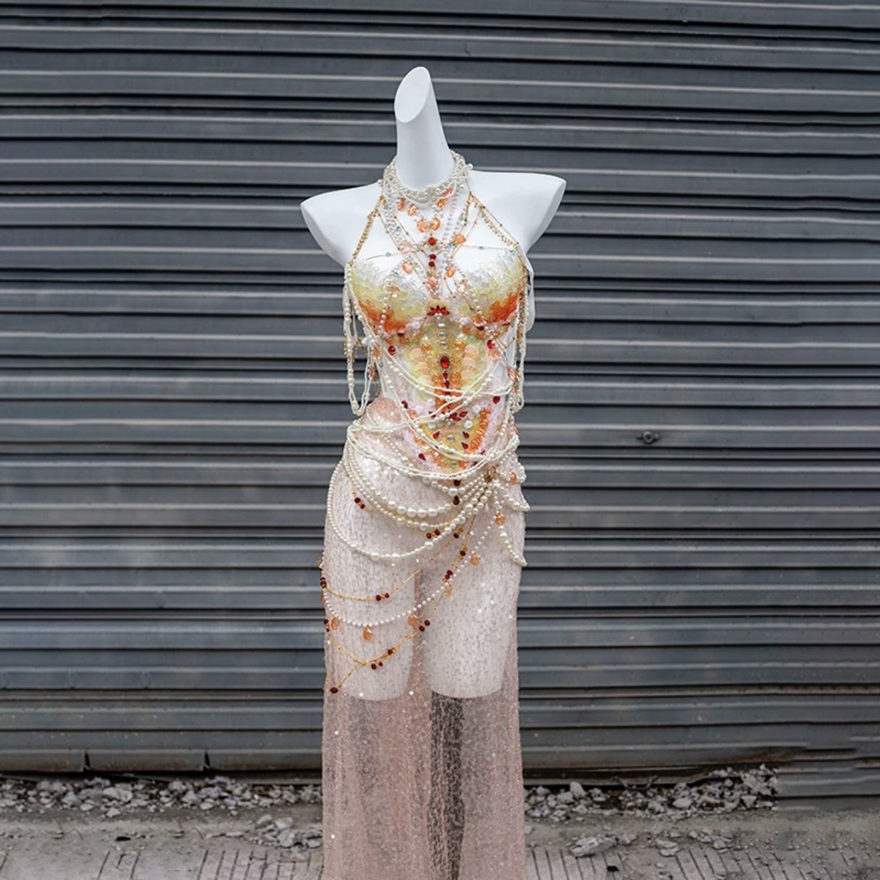 See-through sequin mermaid dress X Three thousand worlds handmade