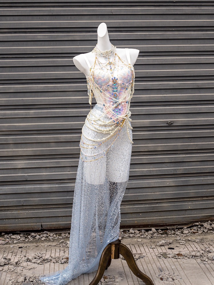 See-through sequin mermaid dress X Three thousand worlds handmade