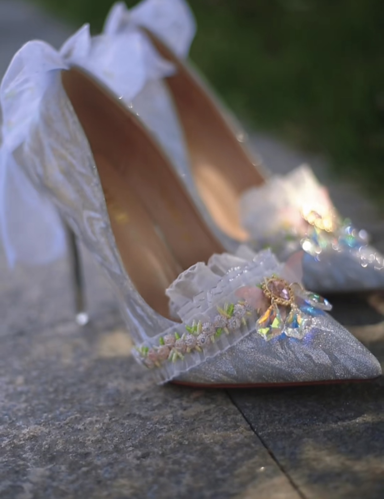 Crystal shoes with stones X Misty Forest
