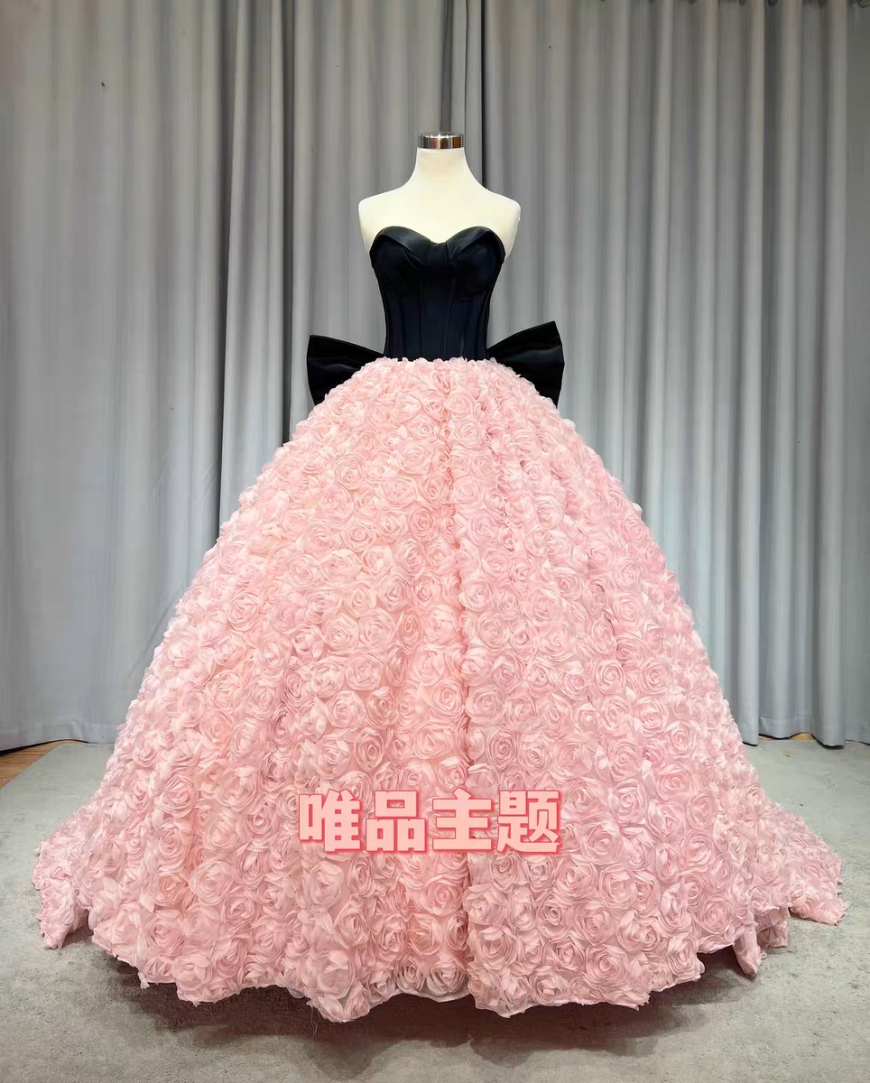 Black pink party dress BP60