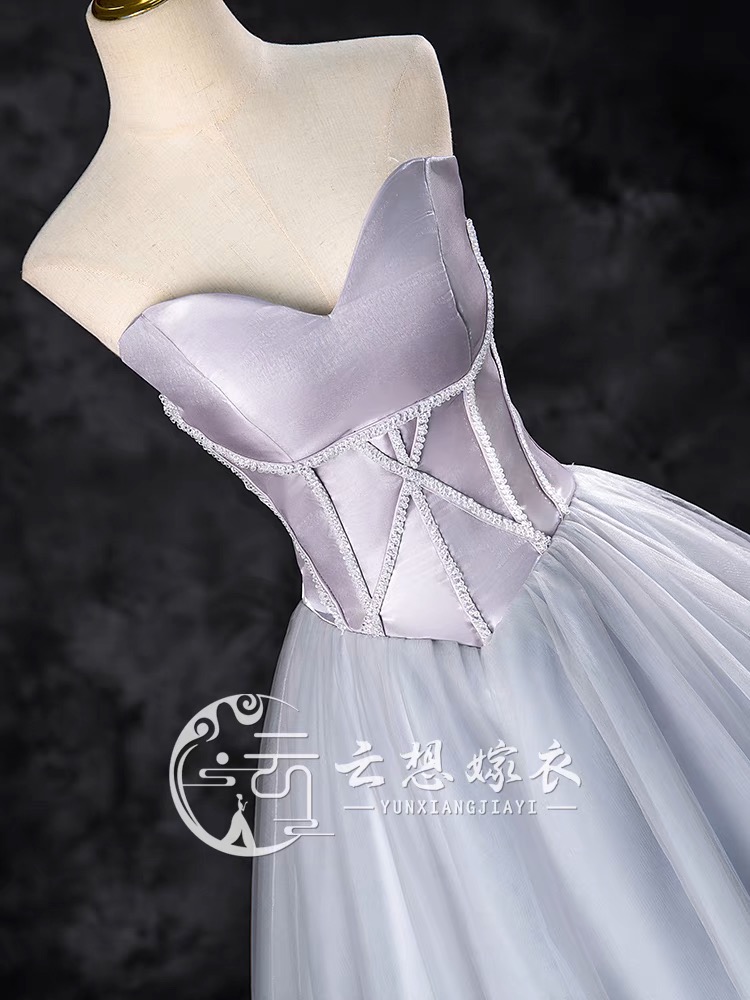 Gray evening gown, coming of age ceremony G20