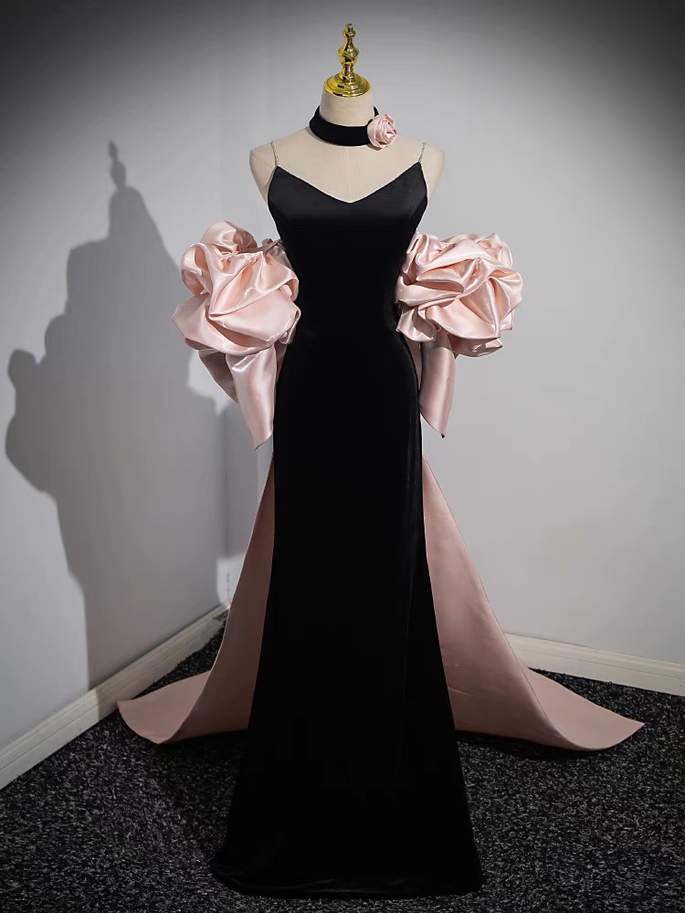Black pink party dress BP100