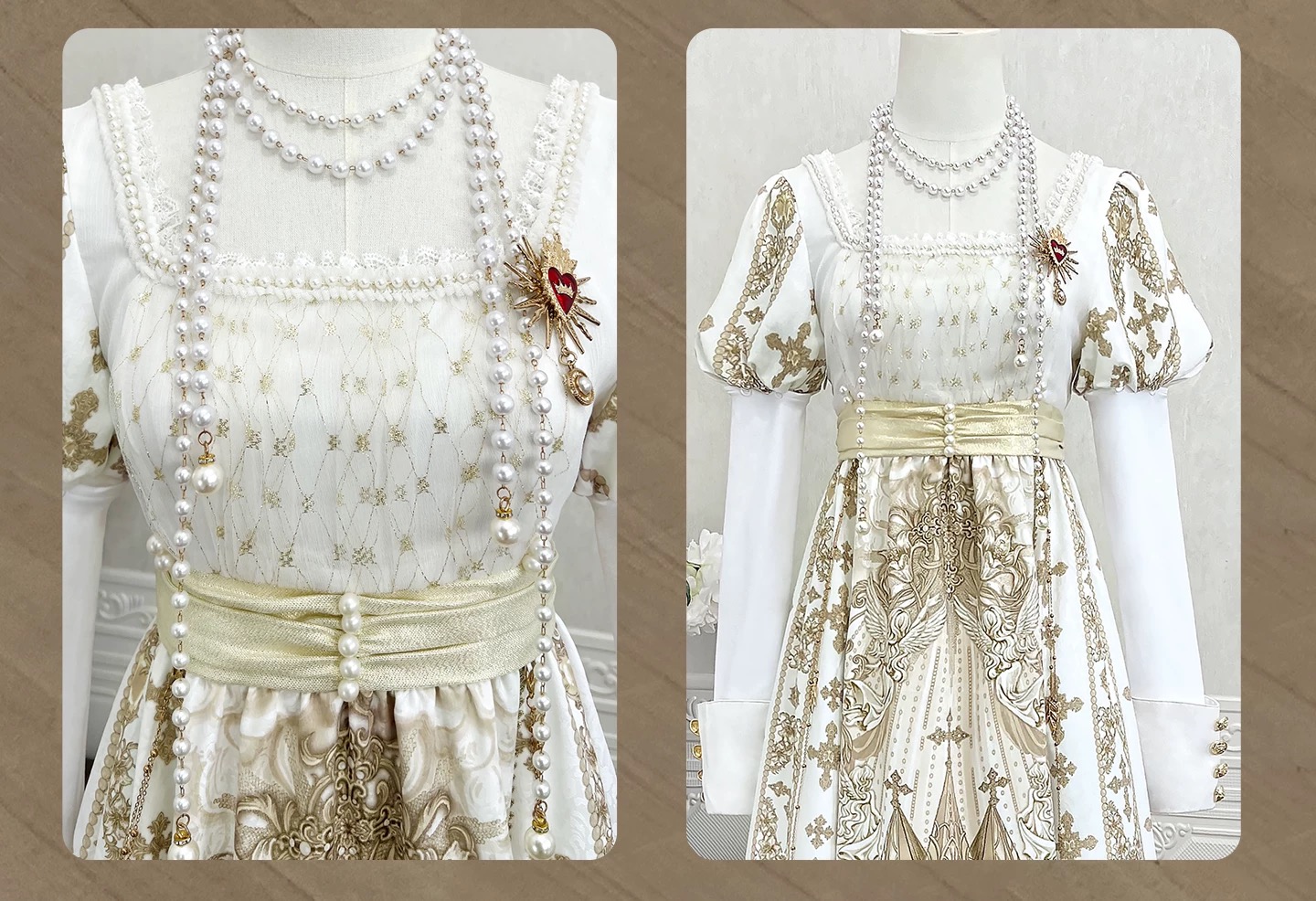 The Lolita Retro Court Elegant OP Dress Set is inspired by the “Unknown Starry Sky Original Sacred Coronation” collection.