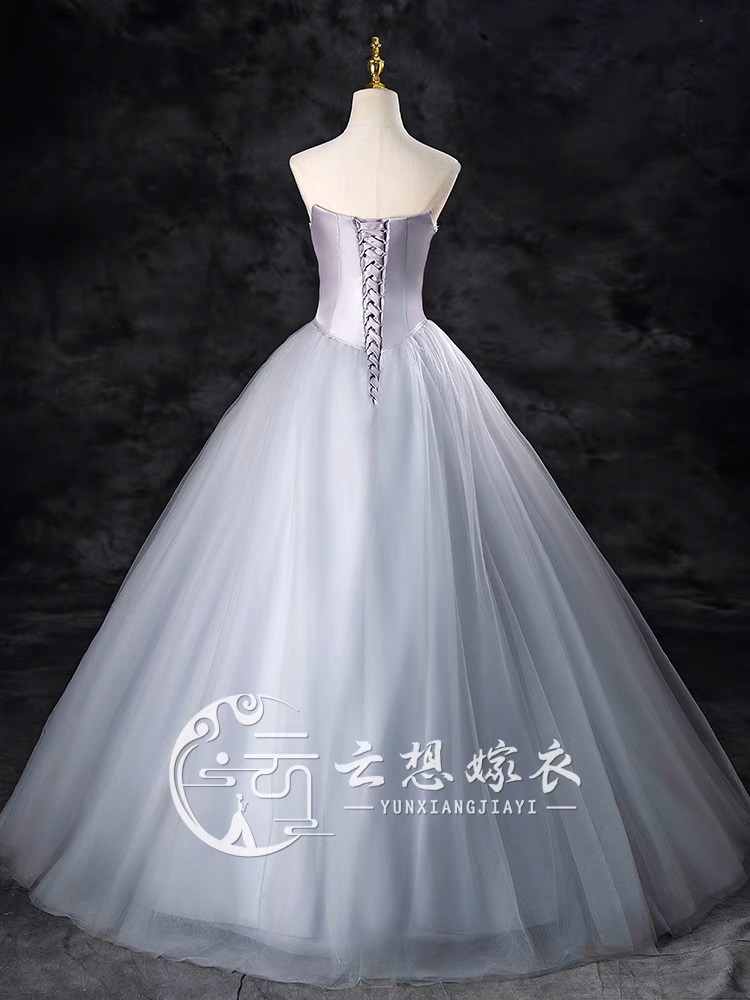 Gray evening gown, coming of age ceremony G20