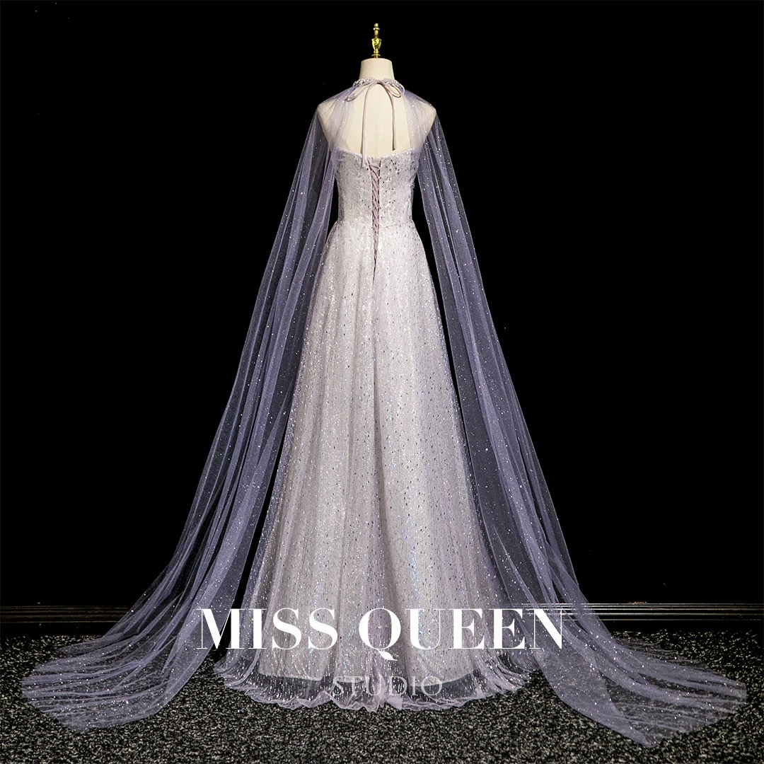 Evening dresses - Engagement dresses, wedding dresses - High-end luxury, unique style, cape dresses, dresses with sparkling stones MQ30