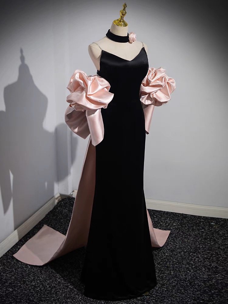 Black pink party dress BP100