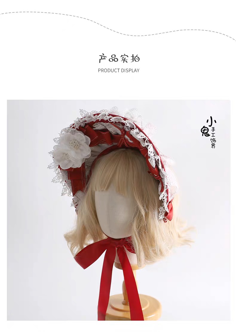 Red Lolita hair decoration