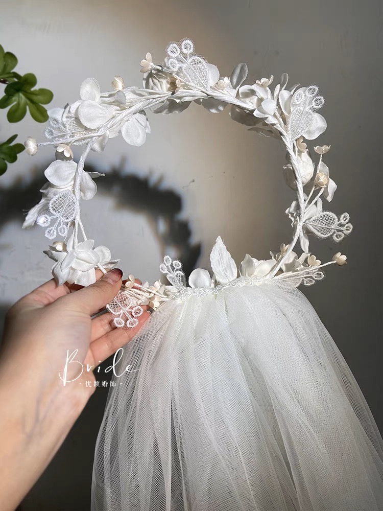 Wreath and bridal veil