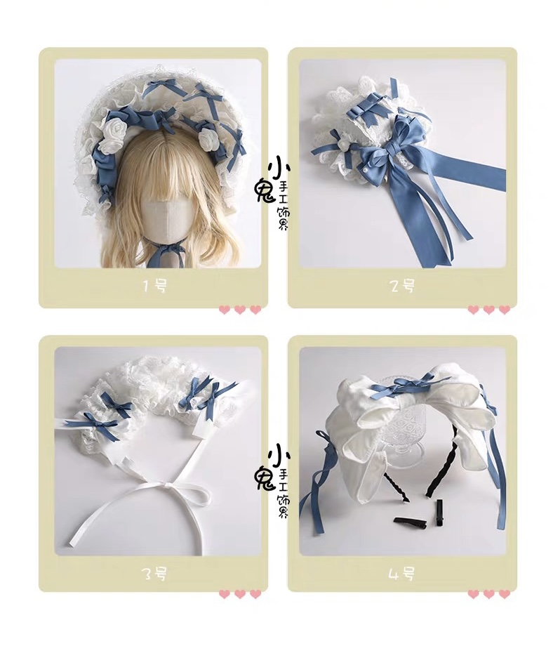 Blue Lolita hair decoration
