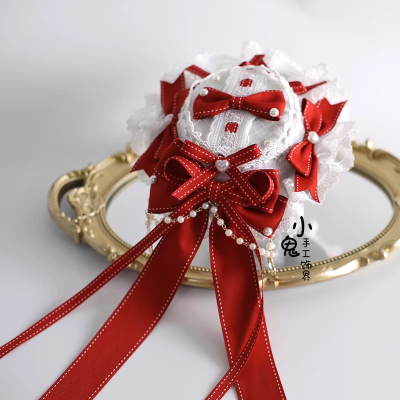 Red Lolita hair decoration