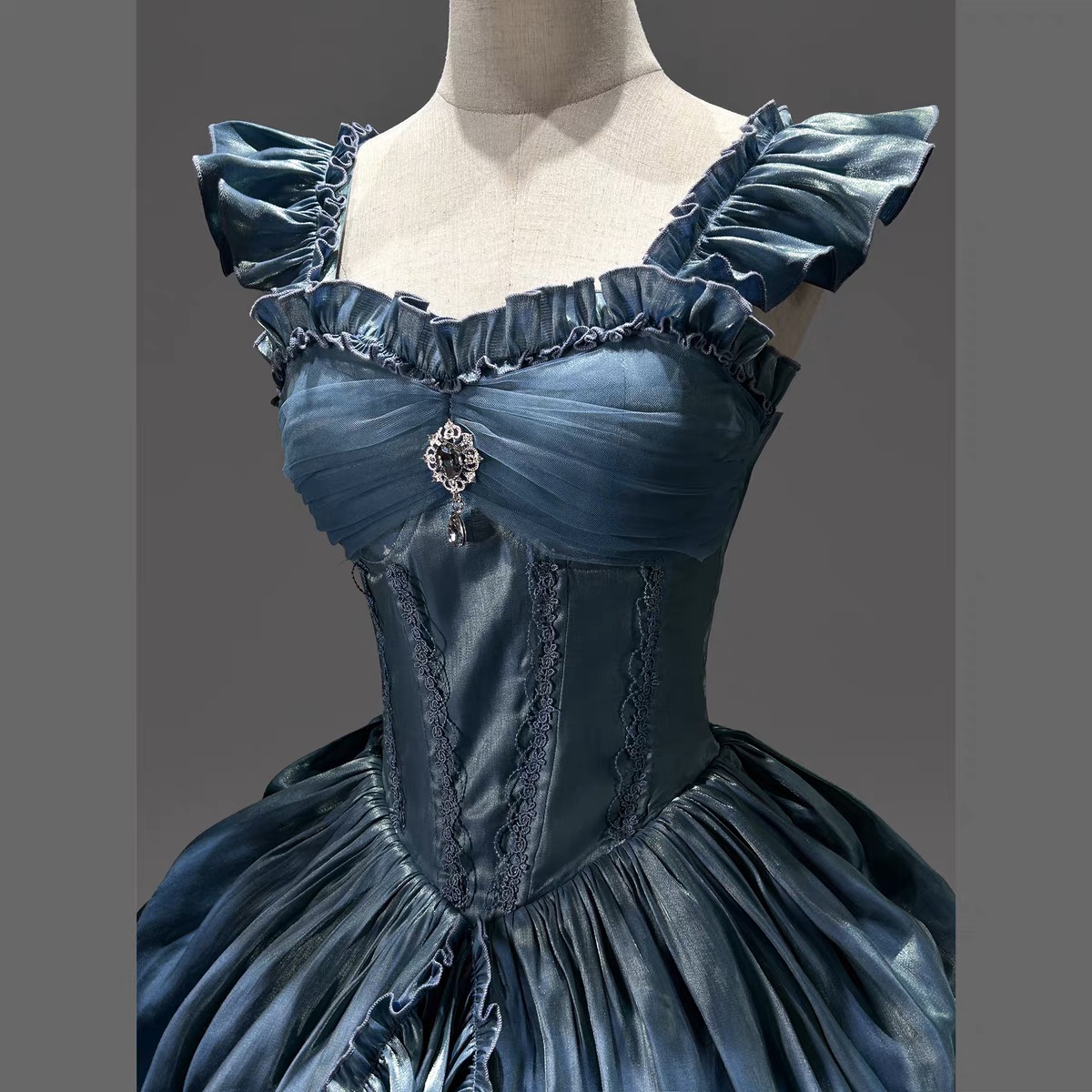 ( Pre Order) Blue satin dress X Nightingale Museum