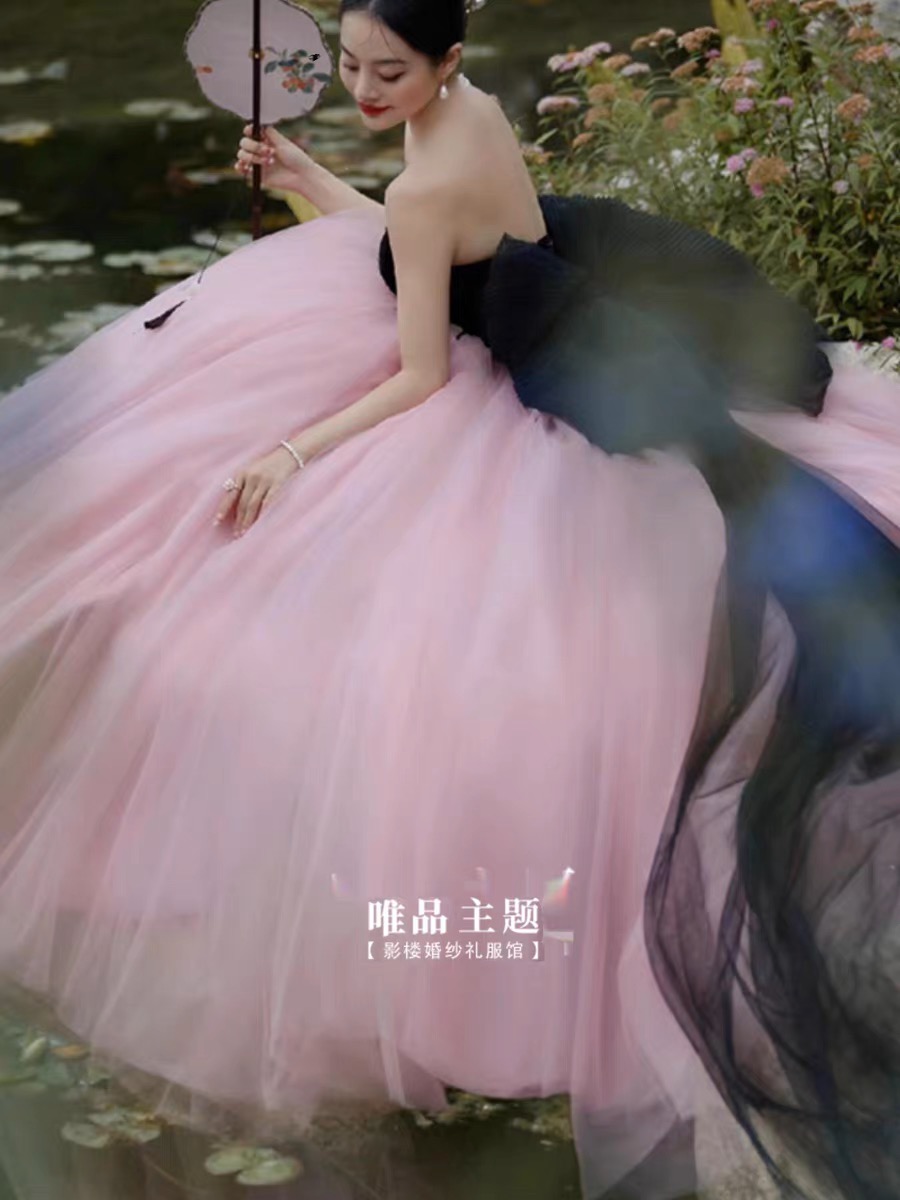 Black pink party dress BP50