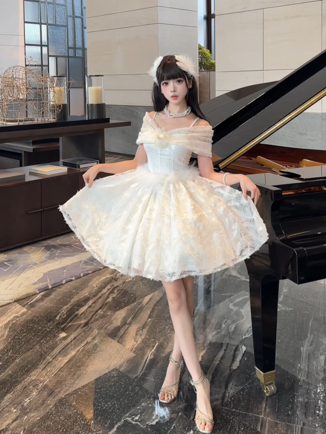 ( Pre Order ) White moonlight fairy dress X Sparkling original design