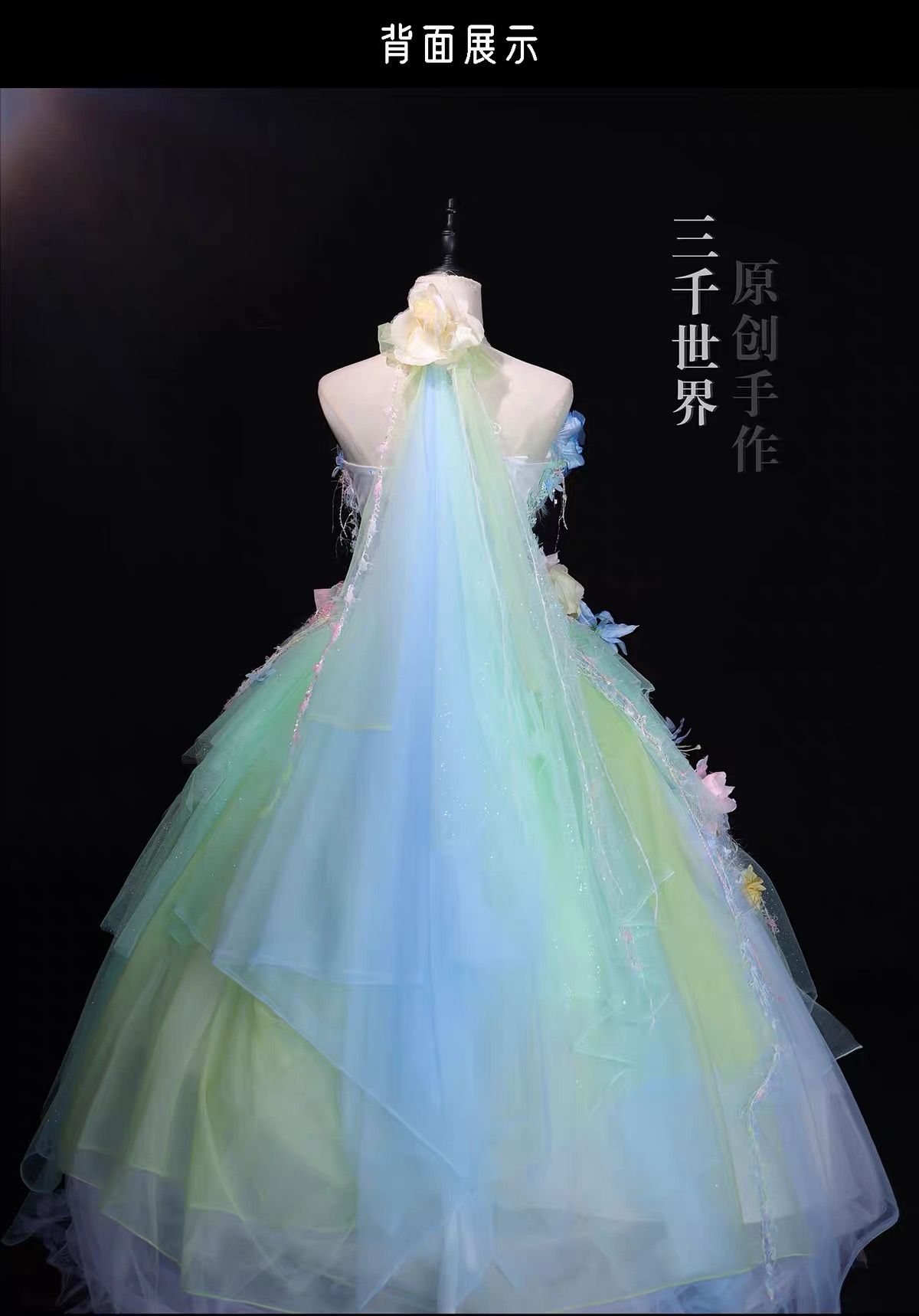 Unique handmade fairy dress full of flowers by 3 Thousand Worlds
