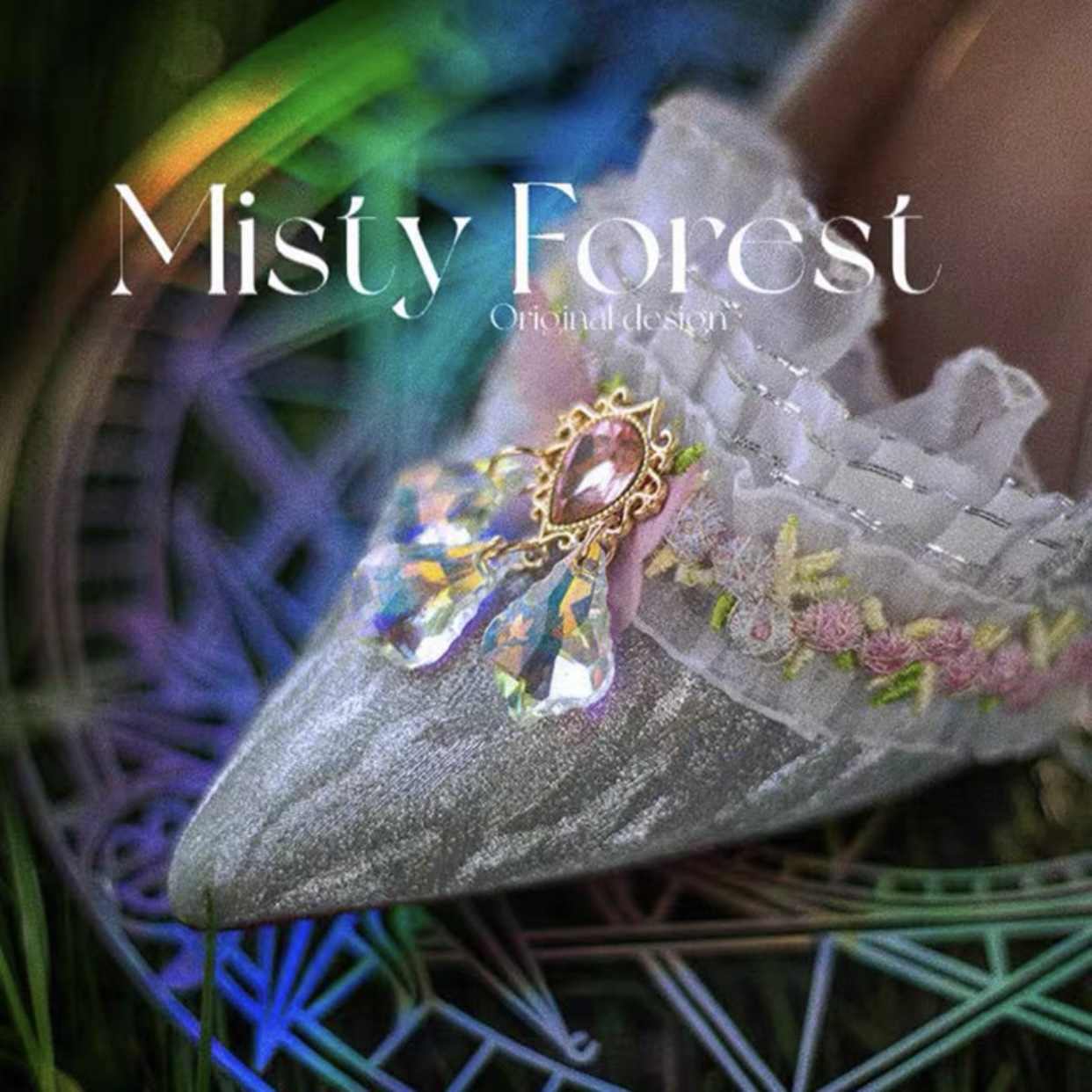 Crystal shoes with stones X Misty Forest