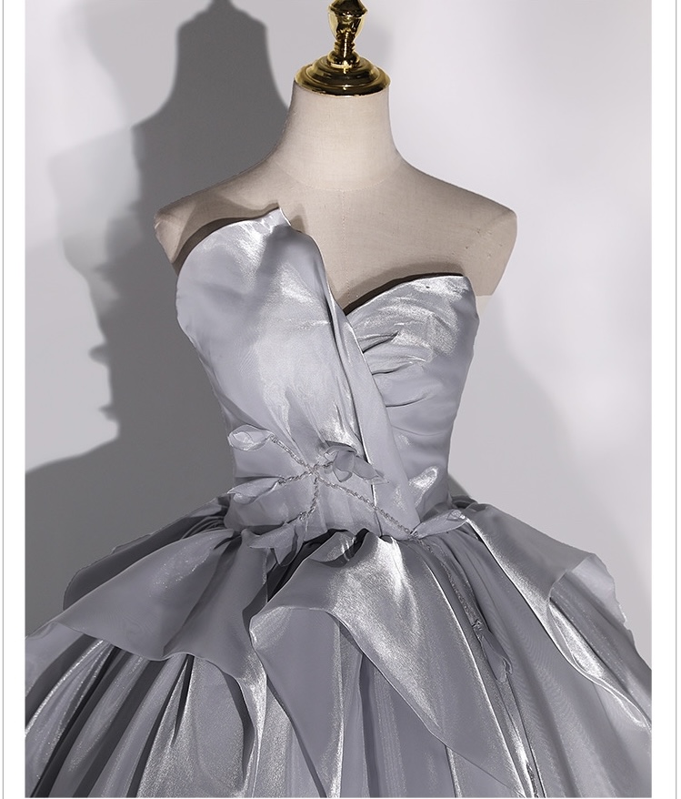 Gray evening gown, coming of age ceremony G30
